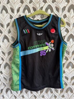 Star Command Buzz Lightyear Kids Sleeveless Jersey - Black & Green